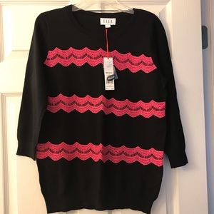 Elle Sweater with Scalloped Lace